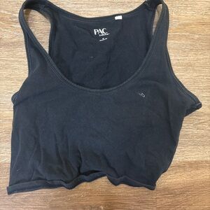 PacSun Black Tie Back Crop Tank Medium | Open Back Top